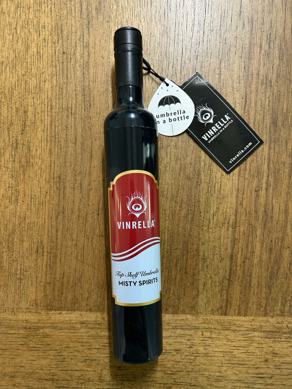 NWT Vinrella Misty Spirits Wine Bottle Umbrella — Black